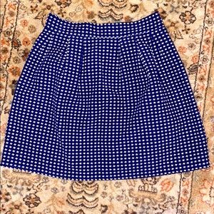 Blue and White Pattern Cinched Waist Skirt